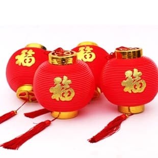 Lampion Merah Fu Hoki Dekor Imlek Lampion Merah Outdoor Ornamen-SATUAN Harga Grosir Termurah