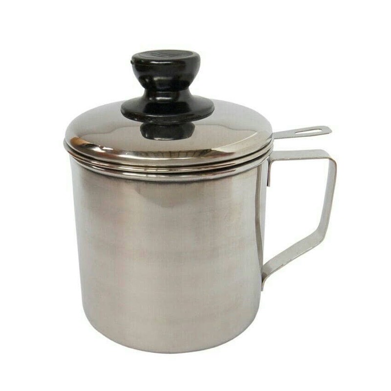 ( BISA COD ) PROMO OIL POT SARINGAN MINYAK GORENG STAINLESS STEEL / WADAH SARINGAN MINYAK GORENG SISA / GELAS SARINGAN STAINLESS MINYAK GORENG SISA WADAH JELANTAH / OIL POT FILTER 1300ML SARINGAN STAINLESS MINYAK GORENG SISA WADAH JELANTAH TEMPAT MINYAK