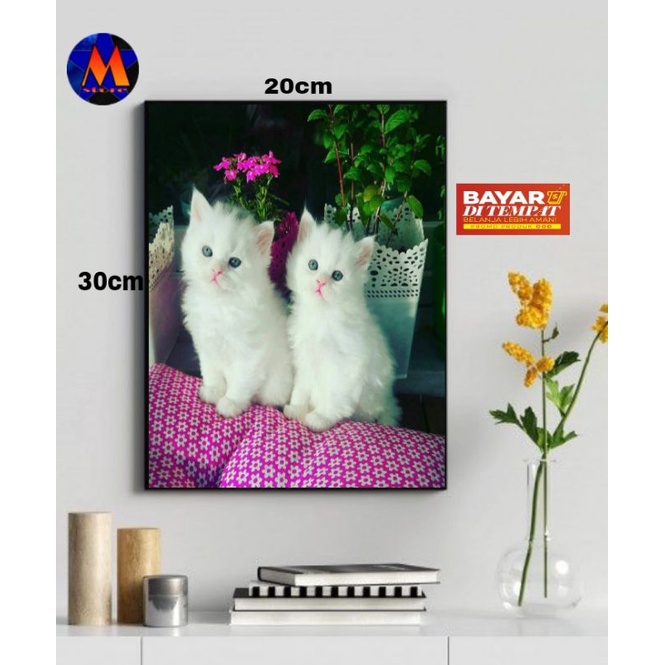 Hiasan dinding gambar kucing/poster kayu gambar kucing/pajangan dinding rumah