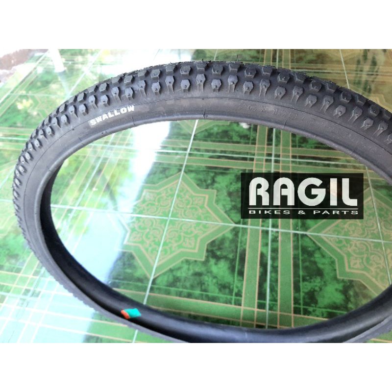 BAN LUAR SEPEDA 26 x 1.75 26x1.75 26x175 SWALLOW HITAM LIS KUNING MTB FEDERAL MINI