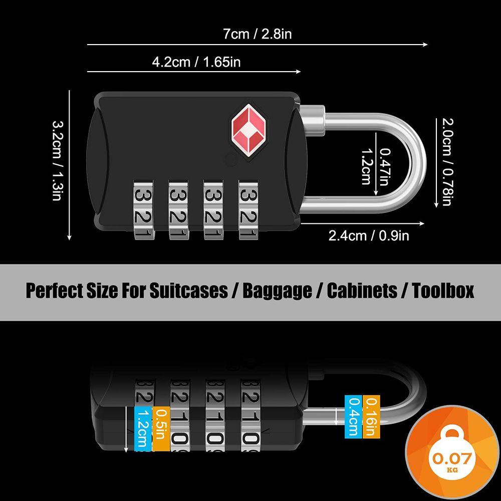 WONDER Wonder TSA Customs Lock Hardware Weatherproof Koper 4digi Kunci Kombinasi