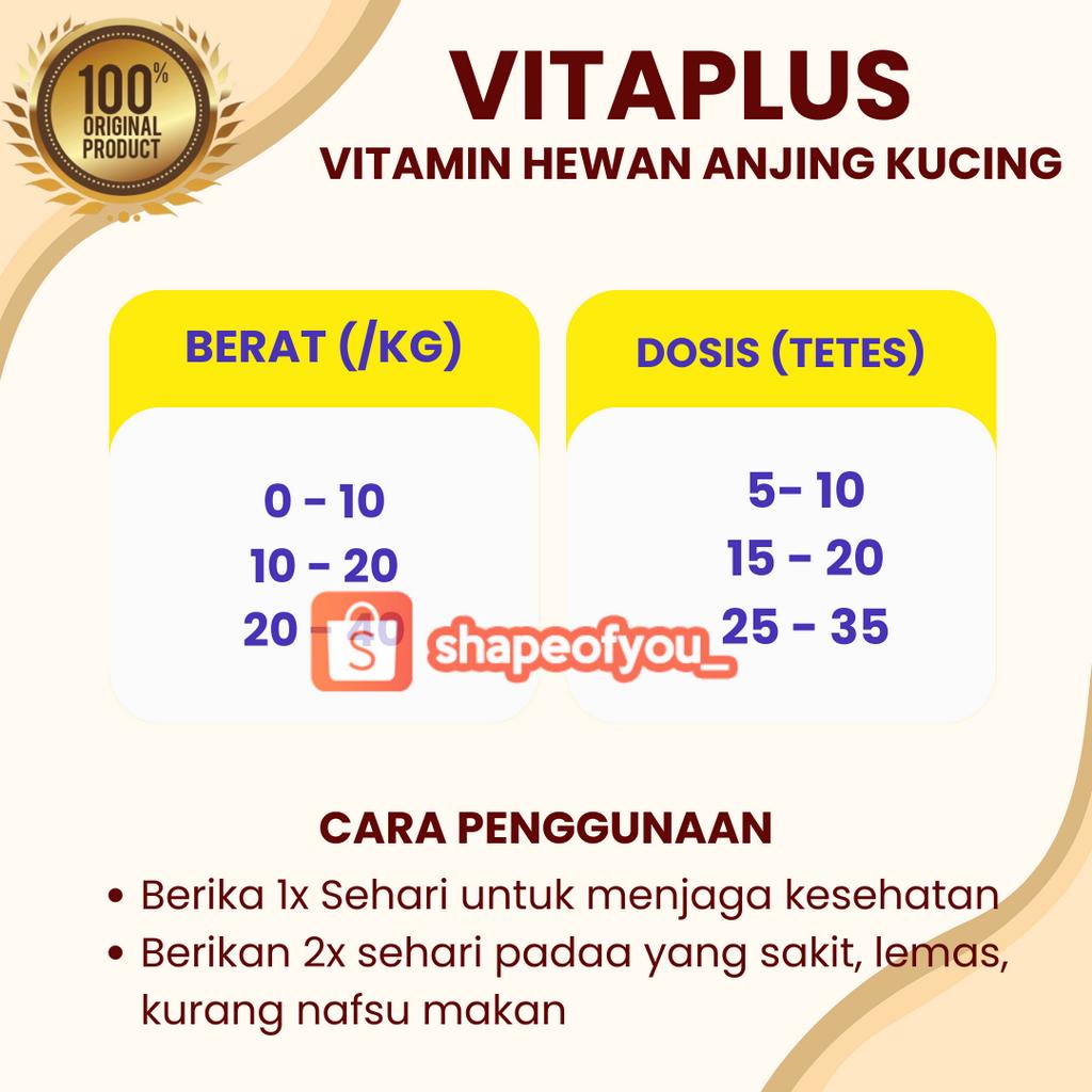 Vitaplus Vita Plus 30ml Multivitamin Kucing Anjing Vitamin 30 ml