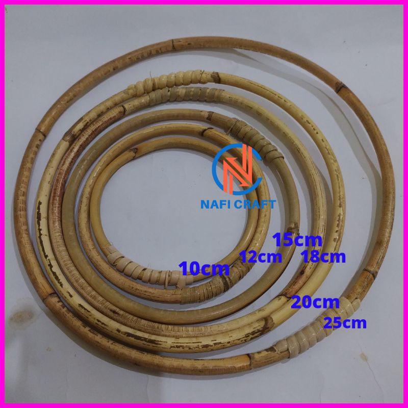 rotan bulat untuk dekorasi - ring rotan bulat - rotan lingkaran - rotan bulat untuk pegangan tas - r
