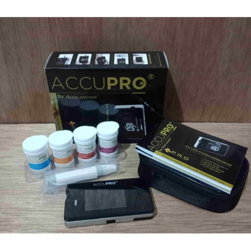 Accupro 4 in 1 ( gula, kolesterol, hb, asam urat) / alat cek gula, kolesterol, hb dan asam urat