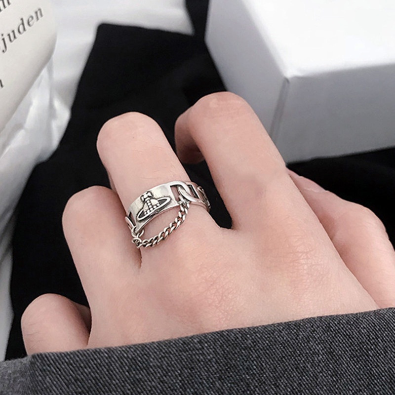 Siy Cincin Rantai Saturnusplanet Adjustable Warna Silver Untuk Wanita