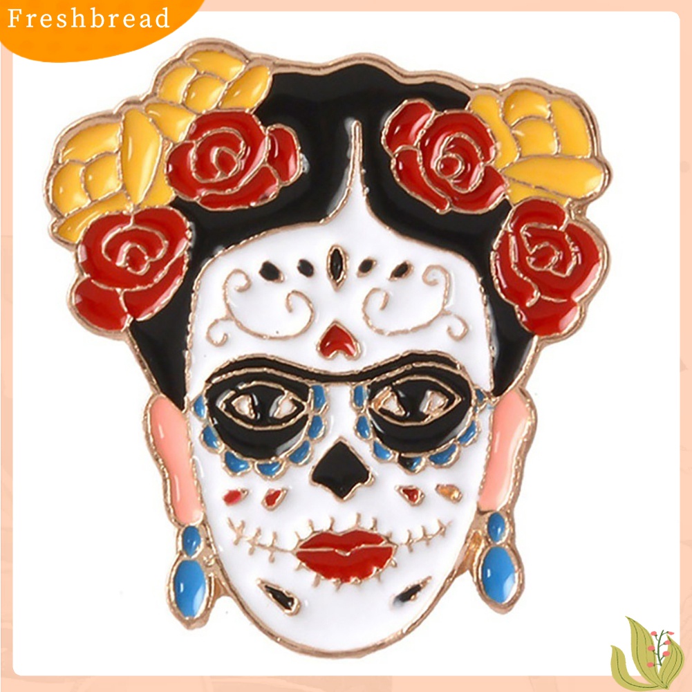 [ TERLARIS]Cartoon Enamel Frida Kahlo Mexican Badge Collar Brooch Pin Clothes Jewelry 