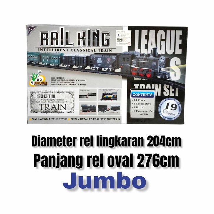 Mainan Kereta Api Train Rail King Jumbo + Lampu depan