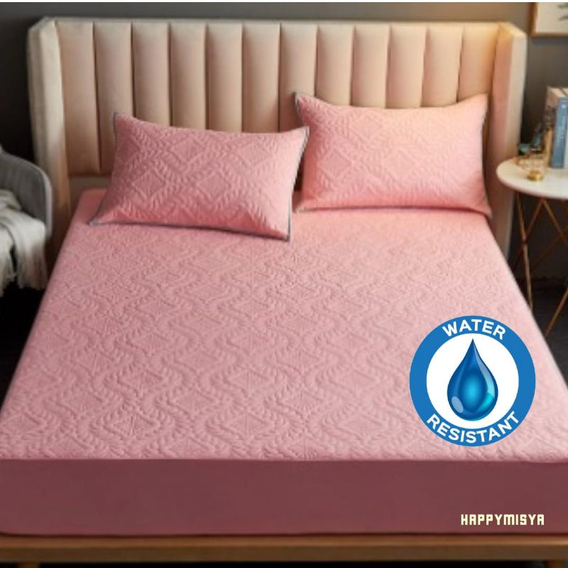 Sprei Waterproof anti ompol anti tahan air size Warna polos 180x200 160x200 120x200 90x200 200x200 Seprei Adem Karet 4 sisi ujung