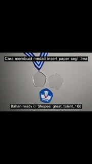 Jual Bahan Bandul Medali Insert Paper Segi Lima TANPA TALI - Mendali