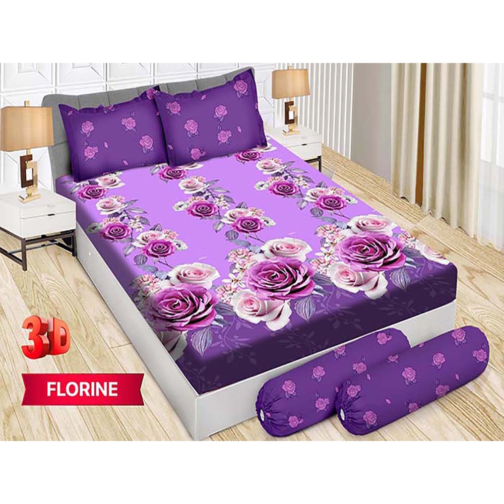 Sprei Bonita 3D Bantal 4 King 180x200 cm Motif Florine