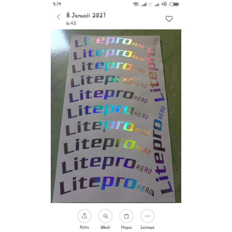 

Cutting Sticker Rims 20 Litepro Hologram