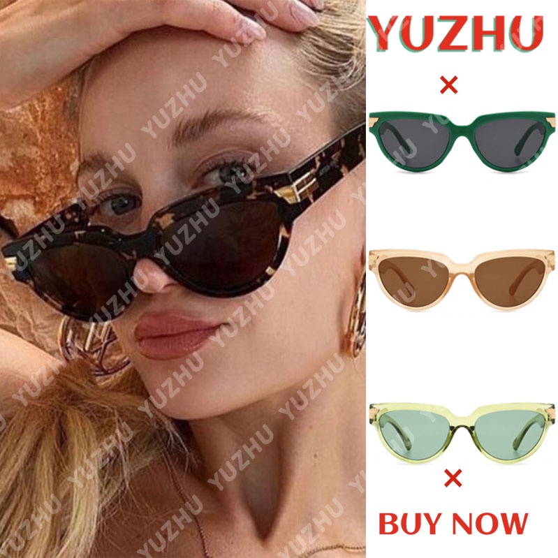 (YUZHU) COD Kacamata Hitam Fashion Retro Cat Eye Oversized Frame Baru