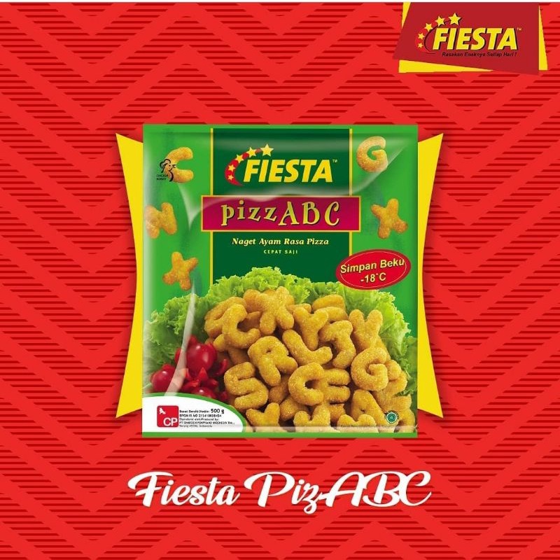 

FIESTA PIZZ ABC 500gr / PizzABC Chicken Nugget Bentuk Alphabet Frozen food