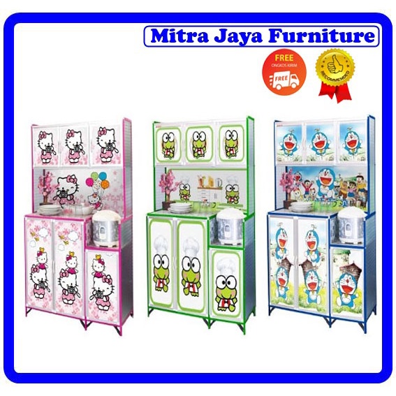 RAK PIRING 3 PINTU KARAKTER/ RAK DAPUR