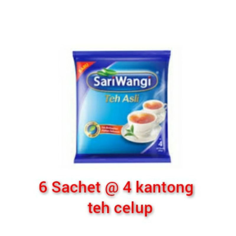 

Teh Celup Sariwangi 6 sachet @ 4 kantong teh