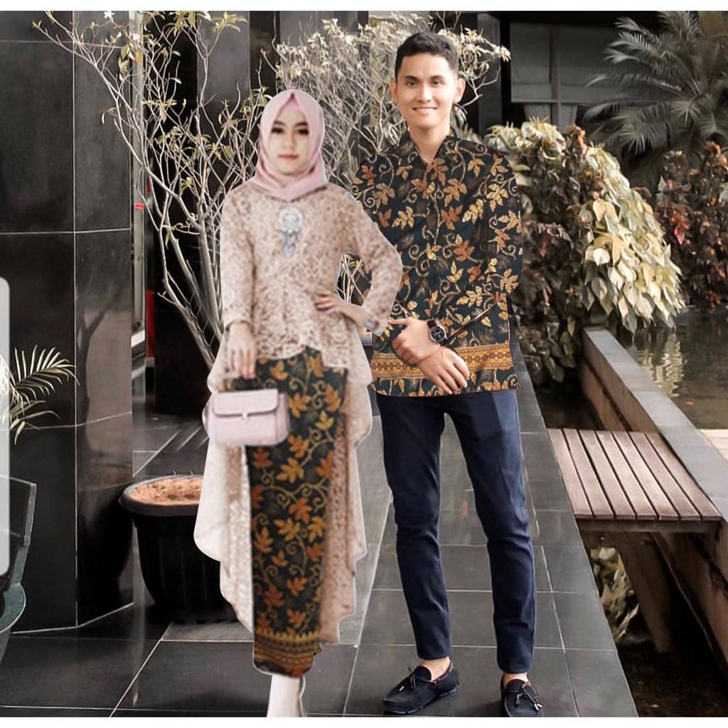 CP JAWI BATIK 2UKURAN L-XXL / BAJU PASANGAN KEBAYA BATIK JAWI / SET COUPLE KEBAYA JAWI 2IN1