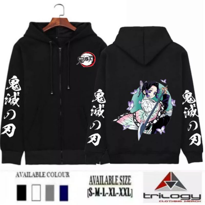 JAKET ZIPPER WANITA SHINOBU KOCHO DEMON SLAYER INSECT PILLAR KEREN