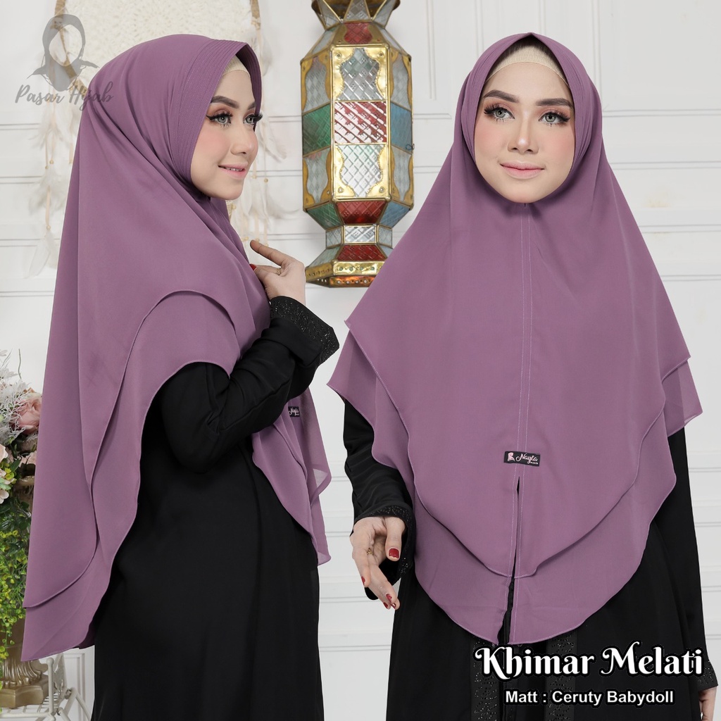 Khimar Melati Ceruty Babydoll Original By Nayla Hijab Kerudung Ceruty Jumbo Pasar Hijaa'b