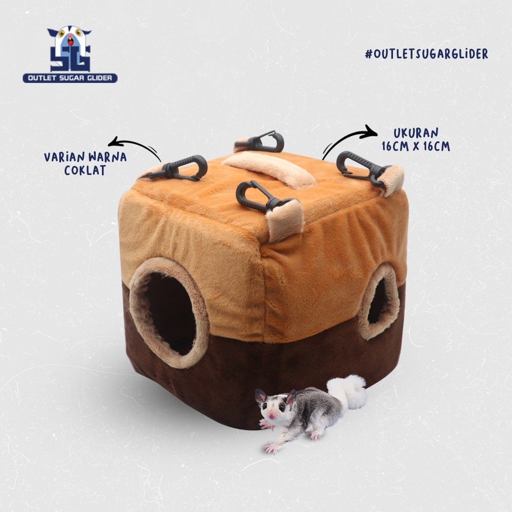 SLEEPING POUCH MODEL KUBUS BESAR HEWAN SUGAR GLIDER, TUPAI TERBANG