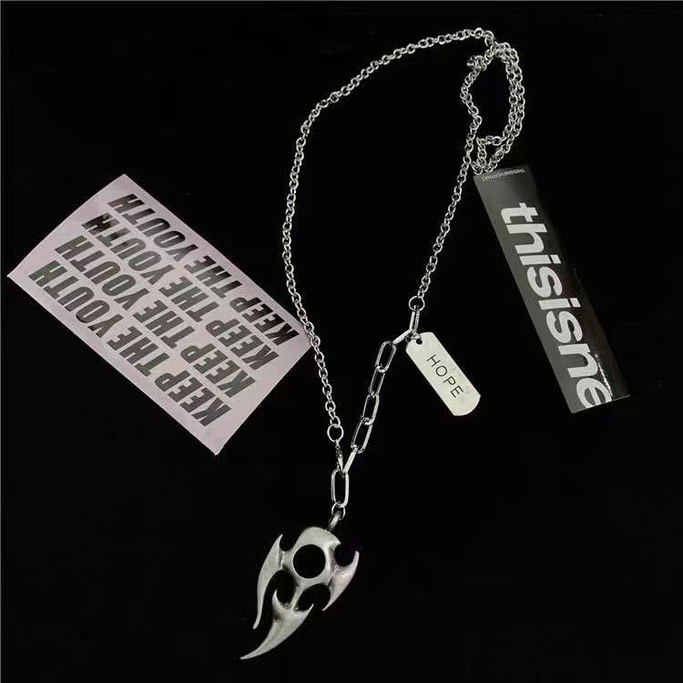 Api kalung temperamen pribadi gaya dingin kalung hip hop gaya Eropa dan Amerika berlebihan kalung pr