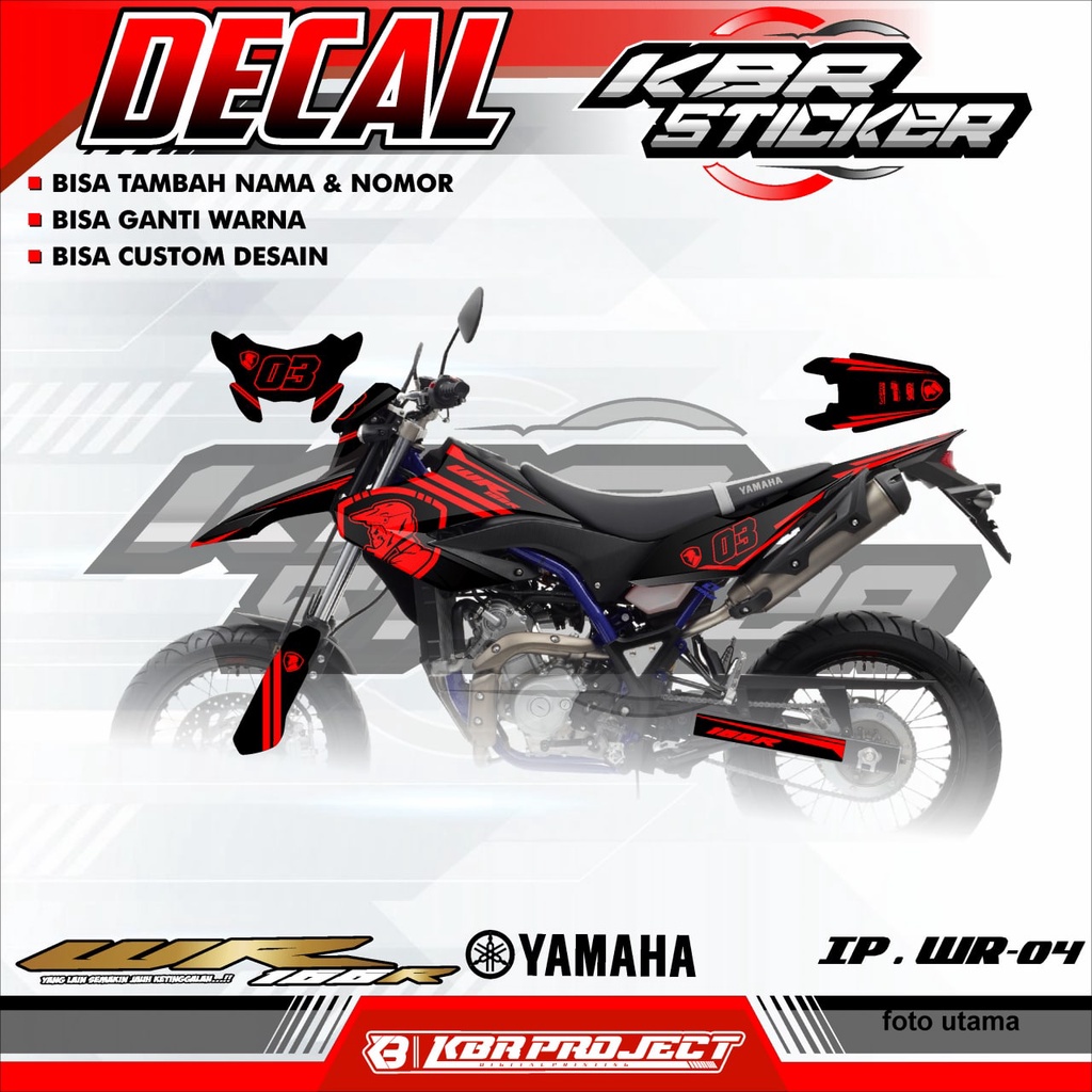 WR 155 R (COD) STICKER DECAL FULL BODY MOTOR WR 155 WR.04