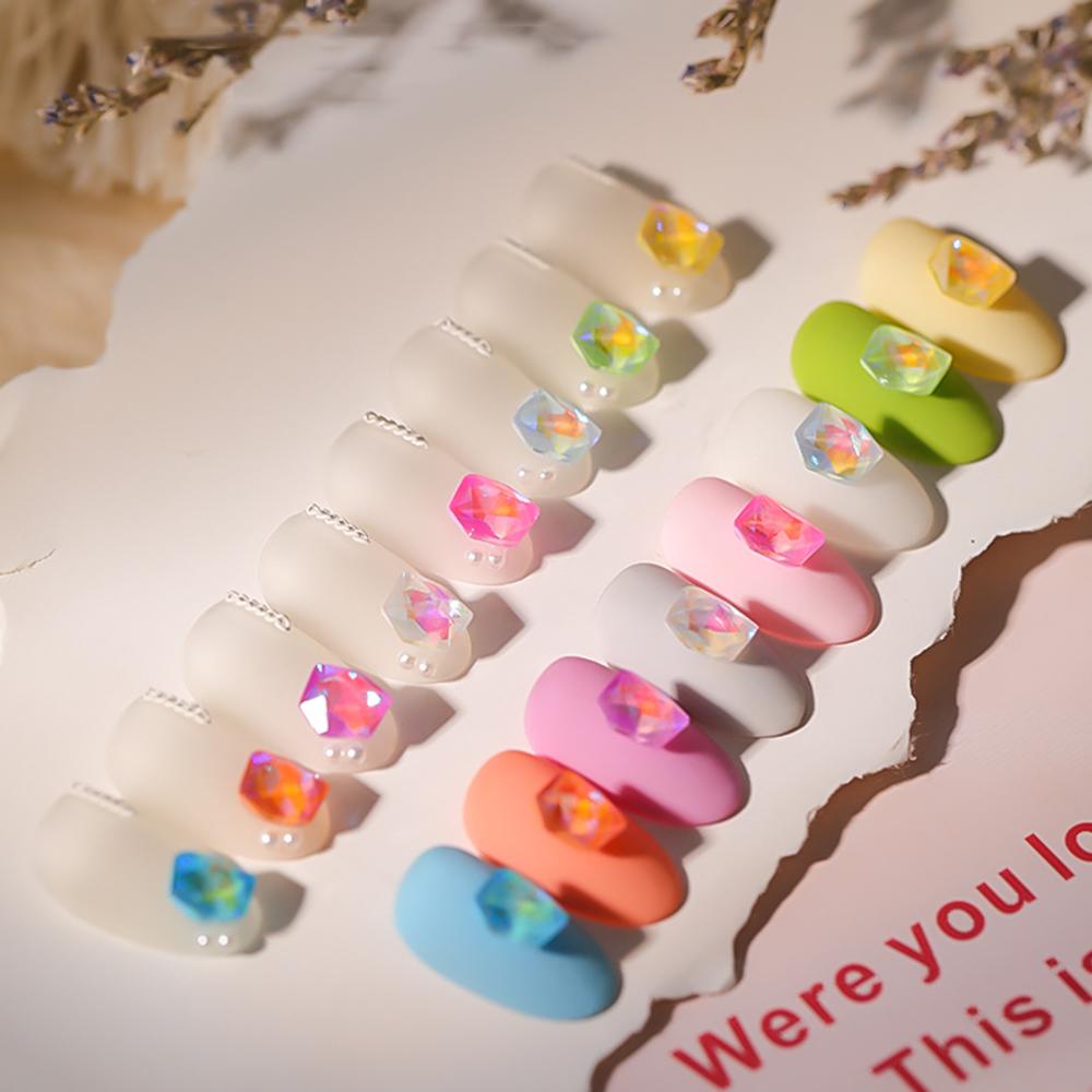 AUGUSTINA Agustina Nail Art Rhinestones Multi-faceted Kristal Permata Tiga Dimensi Manikur Aksesoris 3D Dekorasi Kuku
