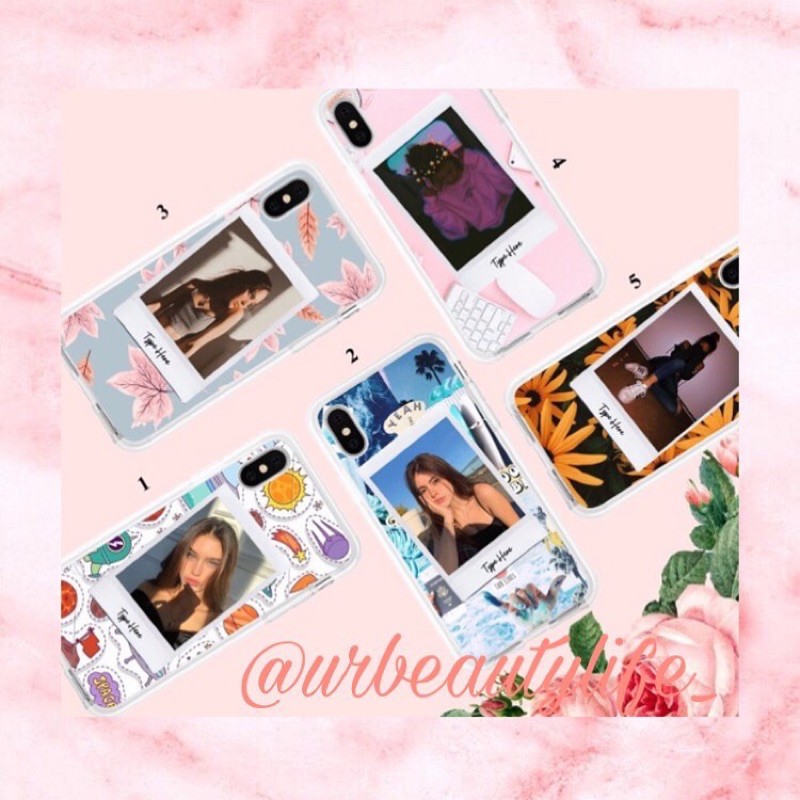 polaroid case with aesthetic background