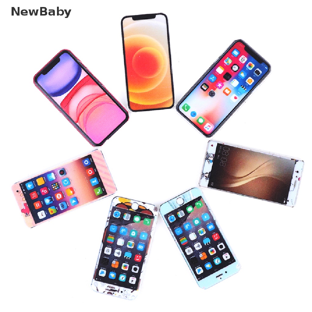 Newbaby 1PC Mainan Miniatur Handphone Skala 1: 12 Untuk Aksesoris Rumah Boneka