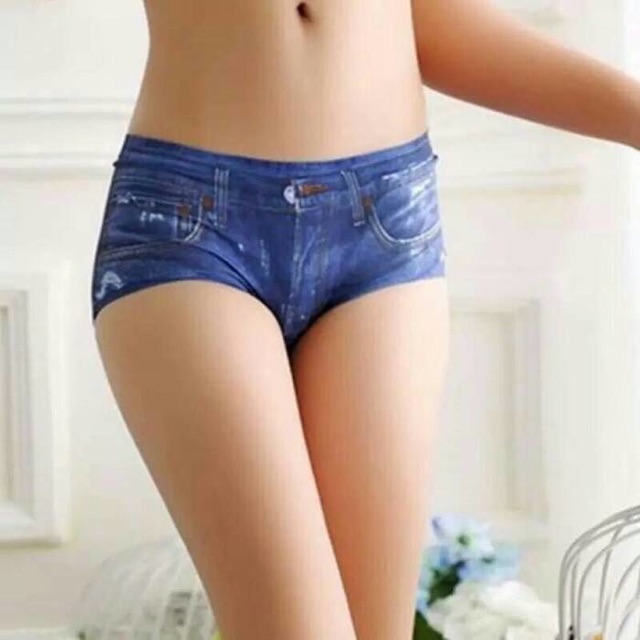 Celana dalam panty panties cd motif jeans 3d seamless tampa jahitan