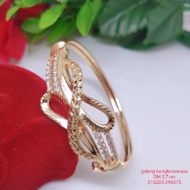 Gelang Tangan Bangle Wanita Titanium Xuping Perhiasan Aksesoris Fashion Lapis Emas Anti Luntur