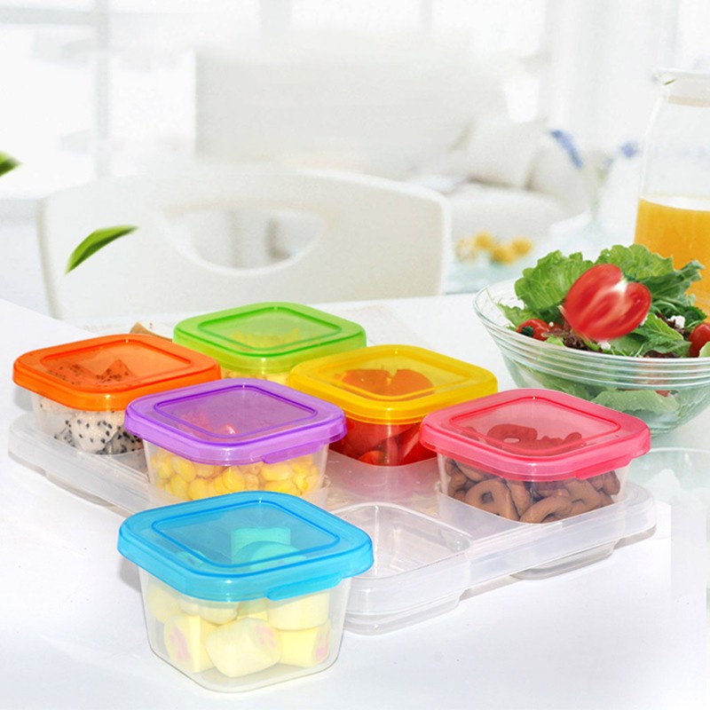 Mary Children Baby Food Container Refrigerator Freezing Cubes with Tray Storage Box