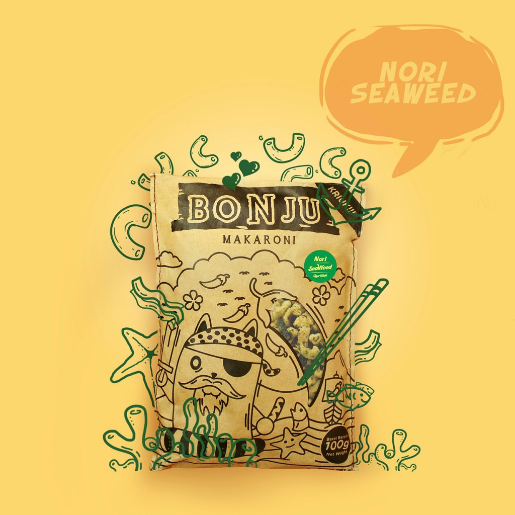 

Makaroni Bonju 100 gram rasa Nori Seaweed