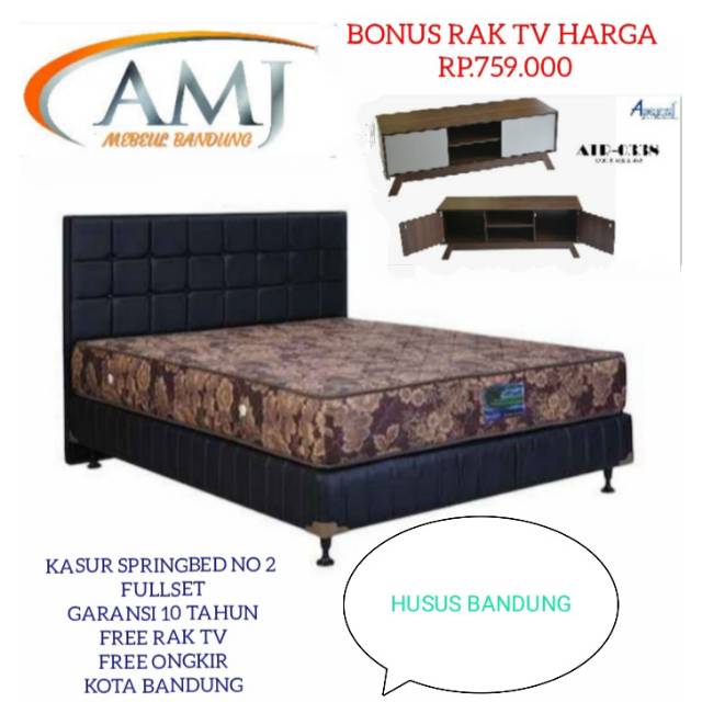 KASUR SPRINGBED NO 2 FULLSET FREE RAK TV MURAH BANDUNG