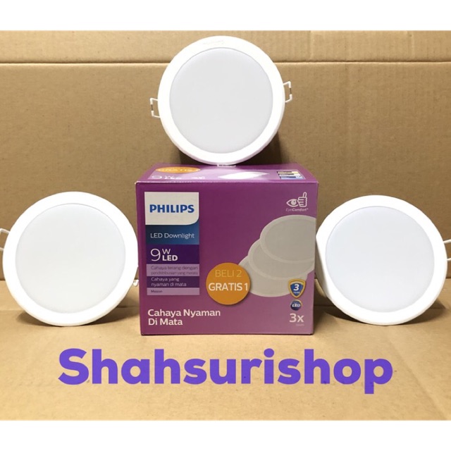 DOWNLIGHT LED PHILIPS PAKET 2 GRATIS 1 MESON 105 9 W WATT 9W 4 INCH