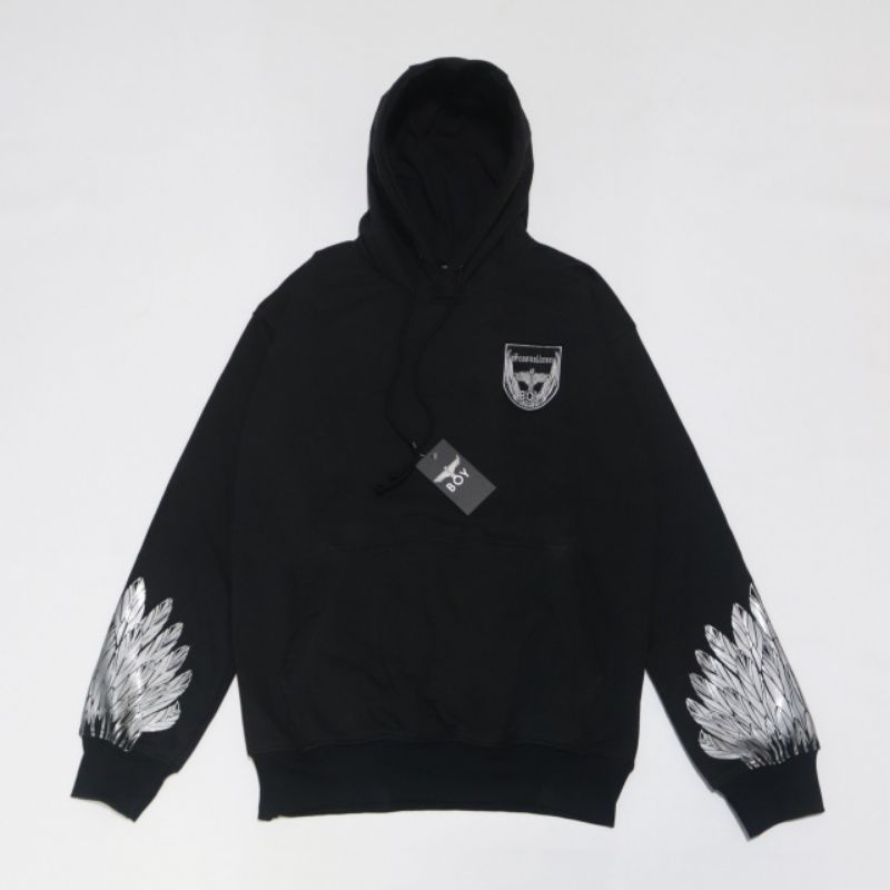 SWEATER HOODIE BOY LONDON HITAM AUTHENTIC GOLD