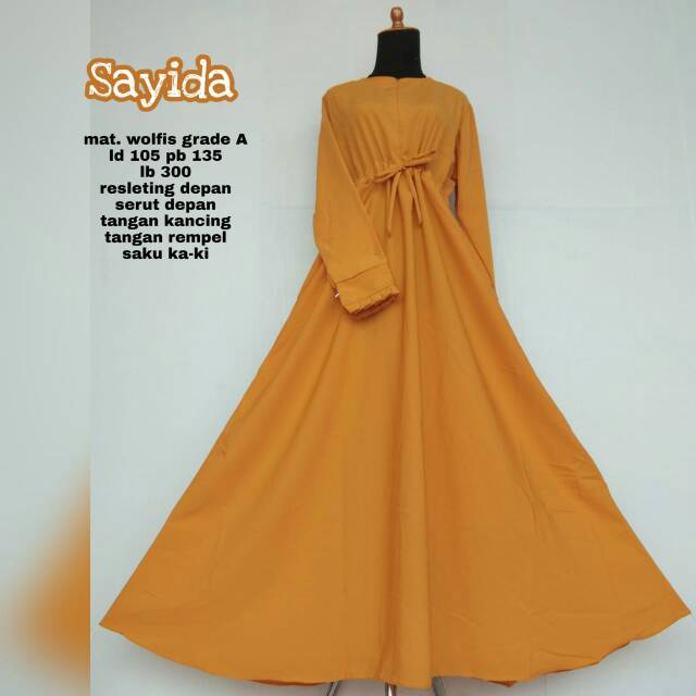 GAMIS POLOS SAYIDA WOLFIS ORIGINAL TANGAN REMPEL PLUS SAKU BUSUI