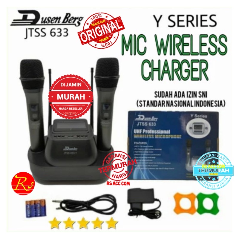 Mic Wireless Dusenberg JTSS 633 Y Charger 2 Microphone Wireless UHF