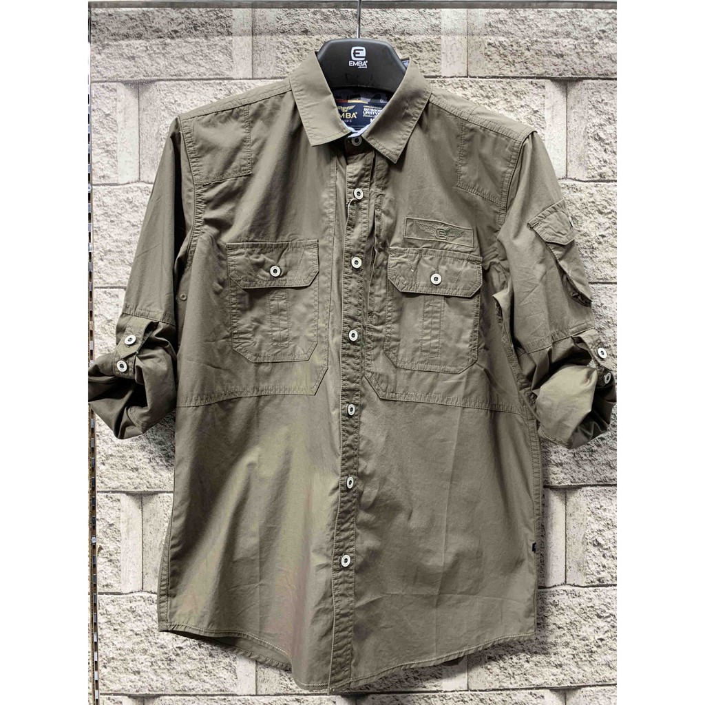 Emba Classic Adelar Kemeja Lengan Panjang Pria Reguler Fit / Baju Kerja Shirt Casual Keren Cowok