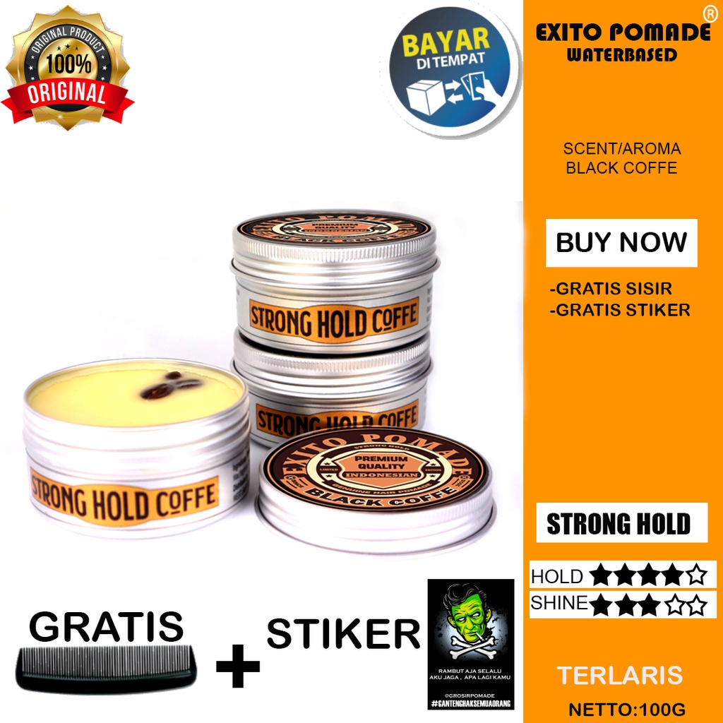 Exito Pomade BLACK COFFE 60G dan 100G ALMUNIUM  COFFE BEAN SERIES