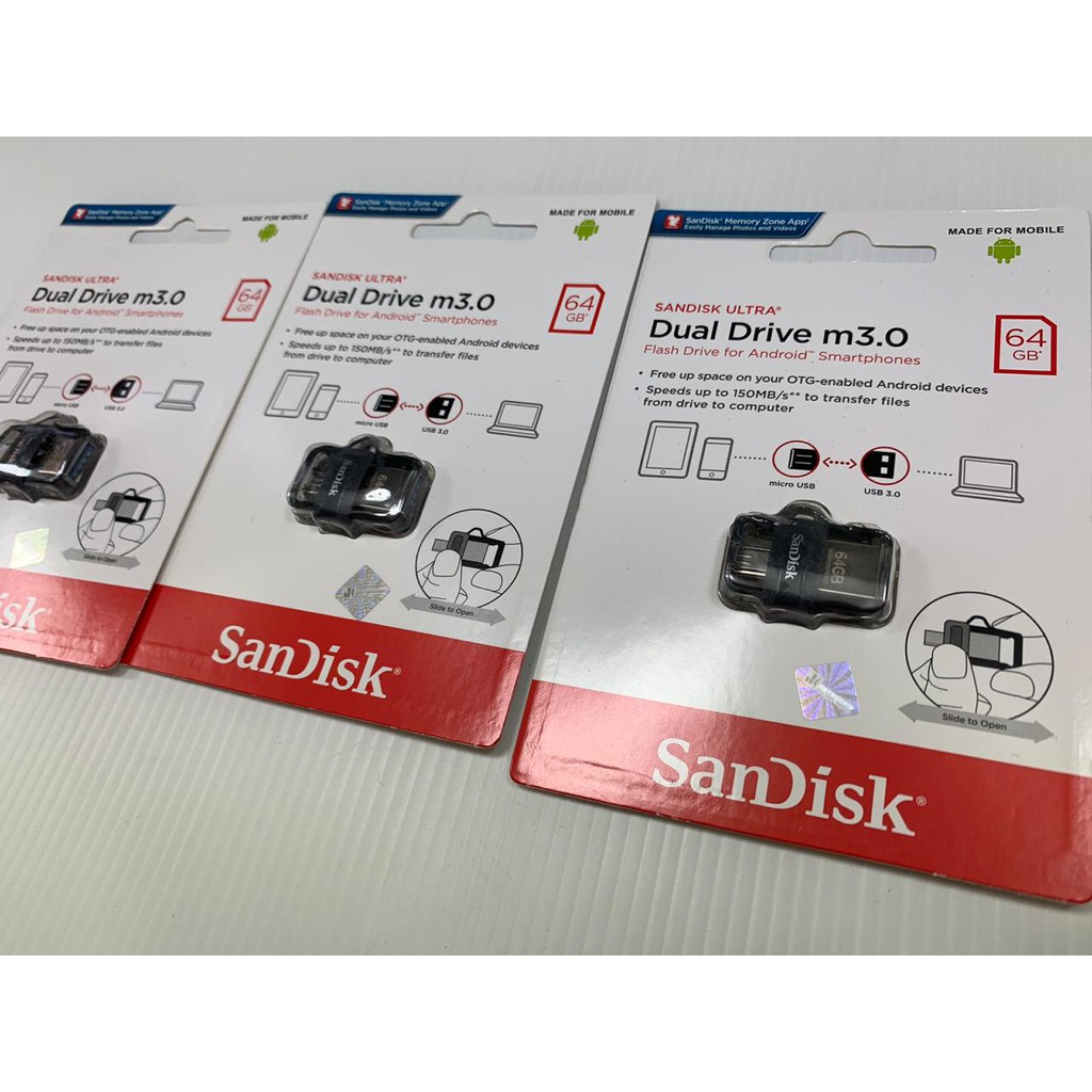 SanDisk Ultra Dual Drive M3.0 16GB / 32GB / 64GB / 128GB USB 3.0 OTG Flash Drive OTG
