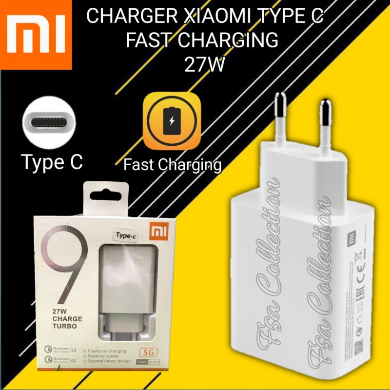 Charger Xiaomi 27Watt (5G) Charger Turbo Fast Charging &amp; Kabel Data Xiaomi type C Fast charger (02)