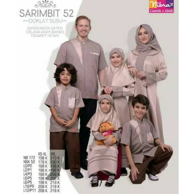 Baju Muslim Sarimbit Keluarga Nibras 52 Isi 4 Pcs