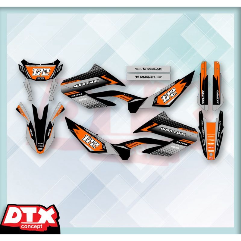 Stiker Striping Decal Yamaha Wr155R Warna Orange Hitam Abu Kode :RONCK1