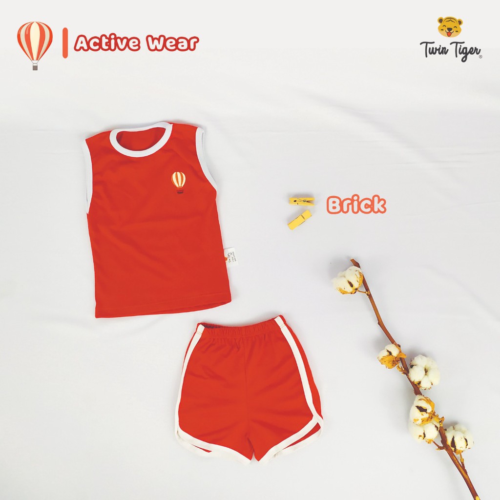 TWIN TIGER SLEEVELESS ACTIVE WEAR SETELAN KUTUNG ANAK 1-5 Tahun