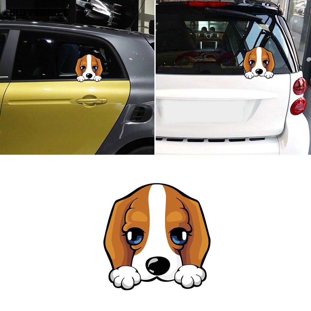 Stiker Reflektif Jendela Belakang Mobil Anjing Mengintip