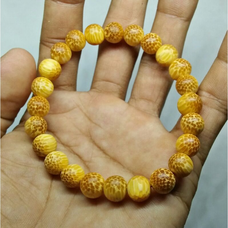 gelang kayu liwung macan putih asli 8 mm