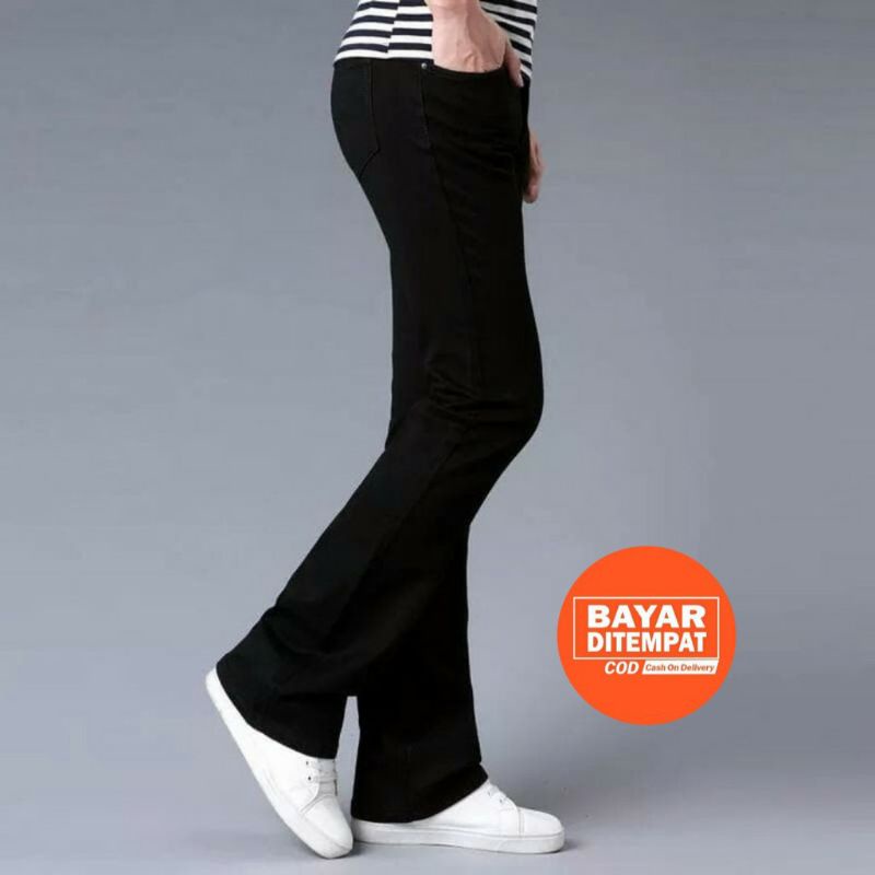 celana jeans cutbray hitam jeans melar hitam komprang cutbray jeans cod pria
