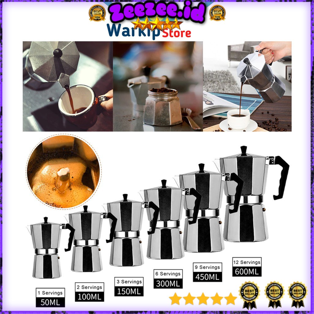 Moka Pot Mokapot Espresso Maker Pembuat Kopi Espresso Manual Alumunium Mokapot All size