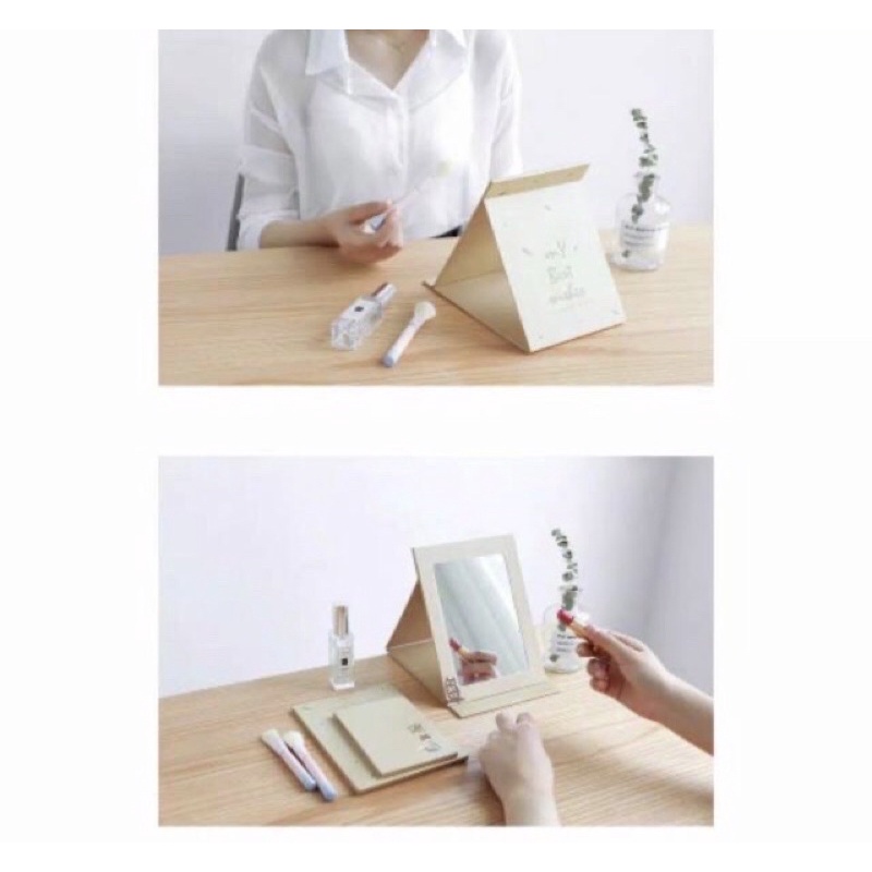 MKS - Cermin Duduk Cermin Lipat Bentuk Buku Uk 15x11x08 cm / Kaca Buku Murah Bisa COD-2