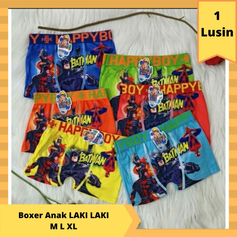 ( 1 lusin ) celana dalam boxer anak laki laki karakter